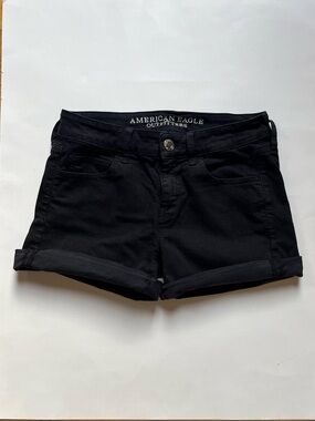 American Eagle Black Midi Shorts